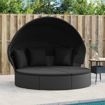 Lit de détente d'extérieur avec auvent et coussins