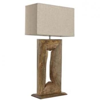 Lámpara de mesa Beige Natural Madera de Mango 50 W 220 V 40 x 20 x 75 cm