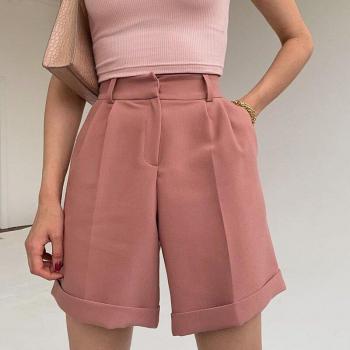 Shorts Mujer Zhymihut con Bolsillos y Cintura Alta