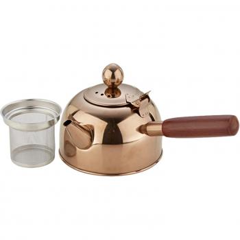 Stainless Steel Boiling Tea Kettle with Wood Grips – Artisan Teapot