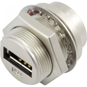 TRU COMPONENTS 93038c232 Presa USB di tipo A da pannello in metallo