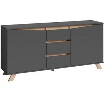 ByLIVING Sideboard VALENTIN, 160 cm, anthrazit/Eiche Artisan Nachbildung