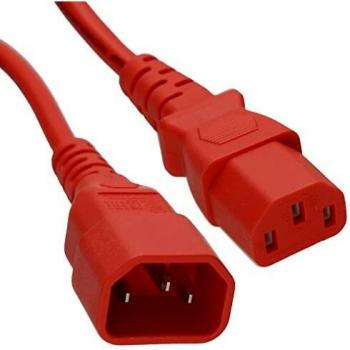Power Extension Cable C14 to C13 1m Red