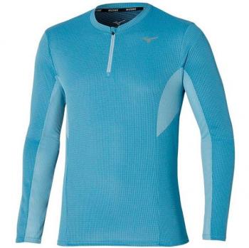 Camiseta Mizuno DryAeroFlow LS hombre azul medio