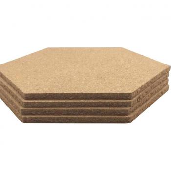 4pcs Multifunctional Hexagon Cork Board for Photos and Notes