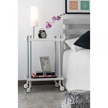 Carrello decorativo LEKY, struttura grigia, 2 ripiani