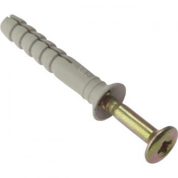 Forgefix M6 x 50mm Hammer Fixing & Plug (Pack of 10)