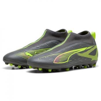 Botas de Fútbol Puma Ultra 5 Match+ Ll Mg para niños, diseño envejecido gris
