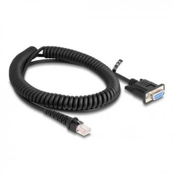 Cable en espiral RJ50 a D-Sub 9, 1,5 m, negro