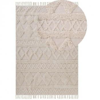 Beliani Alfombra Didim 160 x 230 cm de algodón beige