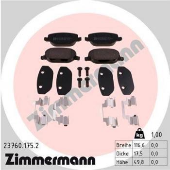 ZIMMERMANN Bremsbeläge für ALFA ROMEO und LANCIA 23760.175.2