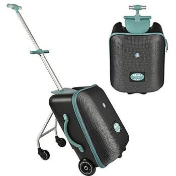 Valise Cabine avec Assise Enfant Réglable A partir de 4 Ans Large Ouverture Capacité 22L Plusieurs Compartiments Luggage Eazy Bleu