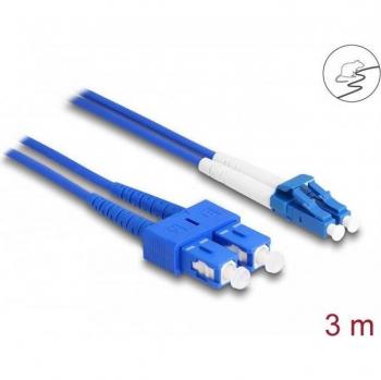 Fibro-Armature LC/SC Duplex Monomodale 3 m – DeLOCK Fiber Optic Cable