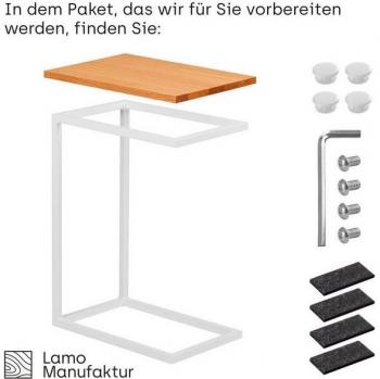 Table basse Lamo Manufaktur avec cadre blanc