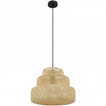 Lindby Venora Dimmable Pendant Light, Ø 40 cm, Bamboo, E27