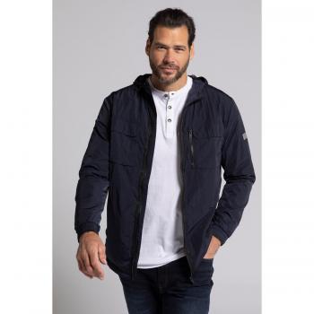 Giacca leggera impermeabile con cappuccio, uomo, blu, taglia 6XL, JP1880