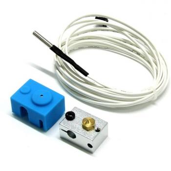 V6 Aluminium Blok met Siliconen Hoes en Thermistor voor 3D Printen