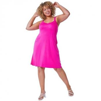 Roman Women's Fuchsia Curve Strap Sun Dress – 30/32