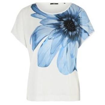 Zero Satinshirt mit floralem Muster und Glitzersteinen