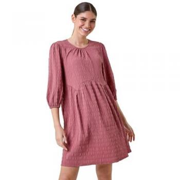 Roman Women’s Pink Bubble Textured A‑Line Dress – Size 12 (UK)