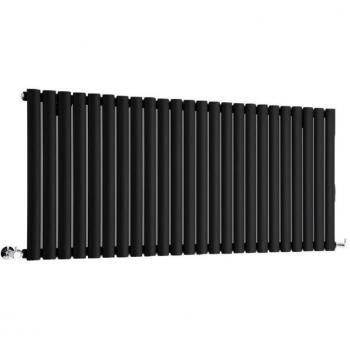 Radiatore Orizzontale Moderno Revive Nero Opaco 635x1416mm 1433W Hudson Reed