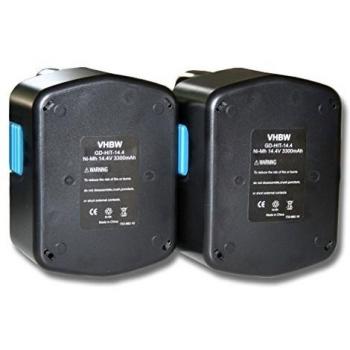 Batería de repuesto 2x 3300mAh (14.4V) para herramientas Hitachi WH 14DA, WH 14DAF2, UB 18DL, DV 14DVL, G 14DL