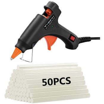 Kit de Pistola de Silicona Caliente TOPELEK con 50 Barras de Pegamento