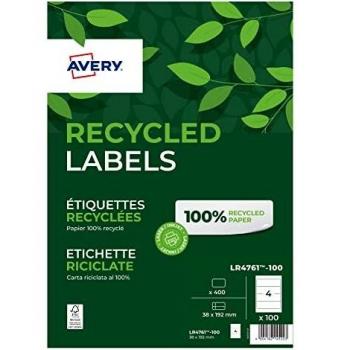Avery LR4761-100 Self-Adhesive Label Rounded Rectangle Permanent White