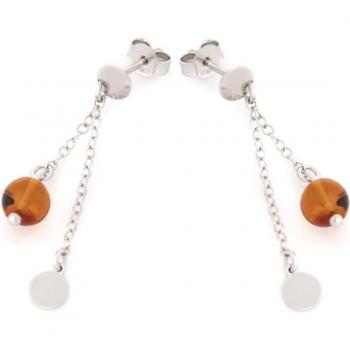 Boucles 'Inspiration' en Argent et Ambre Cognac