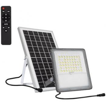 Faro LED Solare 10W 100lm/W IP65 con Telecomando Bianco Freddo