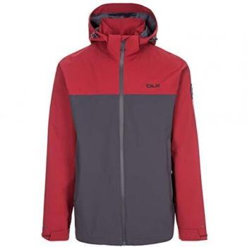 DLX Marton Herren Regenjacke wasserdicht mit verstellbarer Kapuze, Merlot, XS