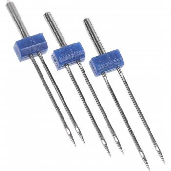 Sewing Machine Twin Needle Set with 9 Groove Wrinkled Foot