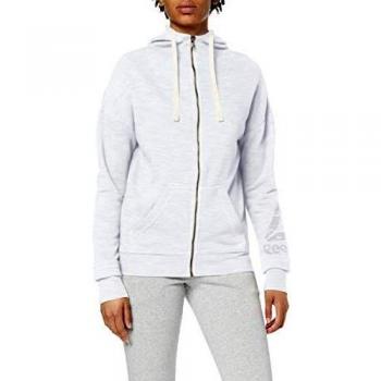 Reebok Damen Essentials Marble Vollrücken-Fleecejacke Hellgrau
