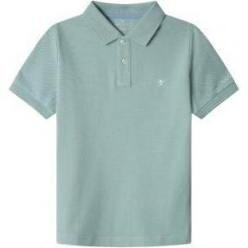 Hackett Polo Verdi 9 Anni Logo Menthol Maniche Corte Small