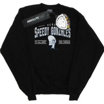 Looney Tunes Women's Speedy Gonzales All About Cheese Sweatshirt L black