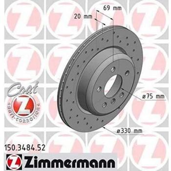 Disco freno ZIMMERMANN 150.3484.52