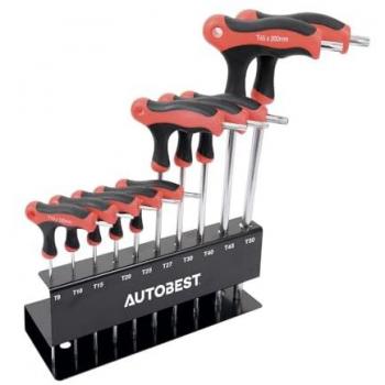 Set 10 Torx Clés avec râtelage T9 à T50