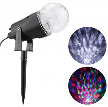 Ostra® 09 Spielprojektor – LED, rotierbar, wasserfest – Weiß & Multi‑Color Mode