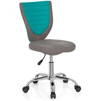 KIDDY COMFORT Kinder‑Drehstuhl – ergonomisch, höhenverstellbar, grau/türkis