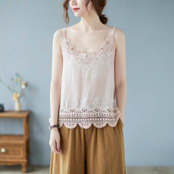 Blusa de Cuello en V con Bordado Floral