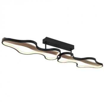 GLOBO LIGHTING Deckenleuchte Deckenleuchte Wohnzimmer LED Dimmbar Deckenlampe Holz Schwarz Modern