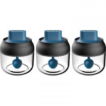 Glass Sauce and Spice Canisters with Spoon