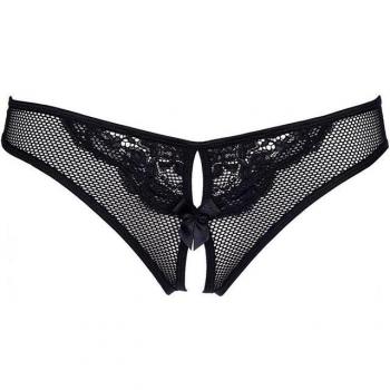 Silberne Fessel‑Slip (Schwarz) – Axami Set