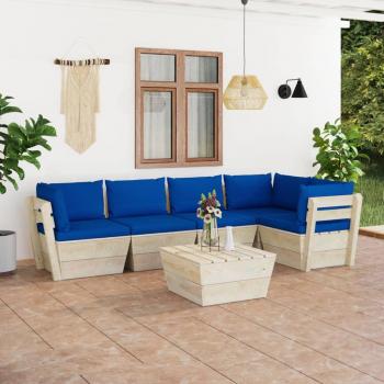 Conjunto Premium de Paletes + Almofadões (Abeto) – 6 peças