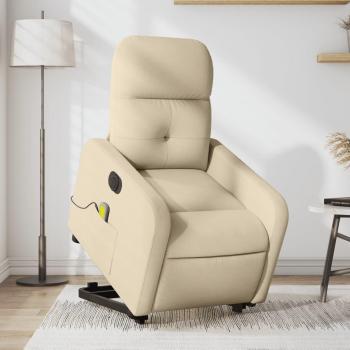 Poltrona Elevatória com Massagem em Tecido Creme