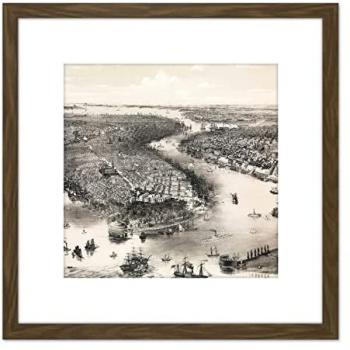 Brooklyn Birds Eye 8x8 Wooden Print with Mount