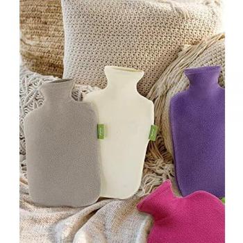Fashy 2L Hot Water Bottle with Fleece Cover in Ivory