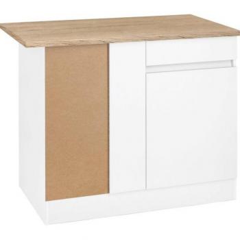 OPTIFIT Eckunterschrank „Roth“ – Grau/Weiß/Wildeiche, 110 × 88 × 60 cm