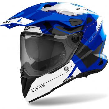Casco Airoh Commander 2 Reveal Blu Bianco Lucido