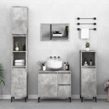 Armoires de salle de bain 3 pcs gris béton